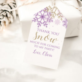 Etiqueta Para Presente Floco de neve Dourado, roxo, Holanda do inverno