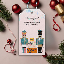 Etiqueta Para Presente Flocos de neve cor-de-rosa Flocos de inverno Nutcr