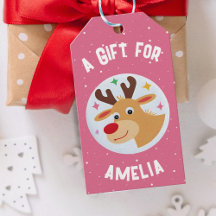 Flocos de Neve Rena Cute Nome da Criança Natal