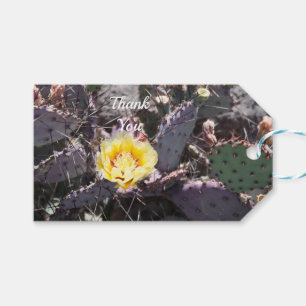 Etiqueta Para Presente Flor de cacto amarelo em primavera