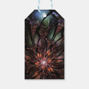 Etiqueta Para Presente Flor de fantasia fractal, suave e tenra, invita