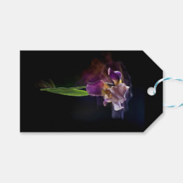 Etiqueta Para Presente Flor de Íris Abstrata – Arte Floral Elegante