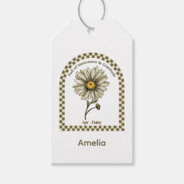 Etiqueta Para Presente Flor de Nascimento Personalizada de Abril