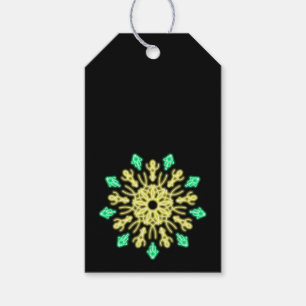 Etiqueta Para Presente Flor de néon amarela e verde