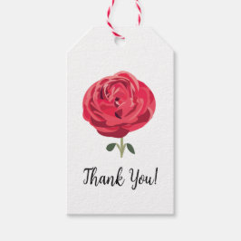 Etiqueta Para Presente Flor de Rosa Vermelha Rosa Floral Rosa Vermelha