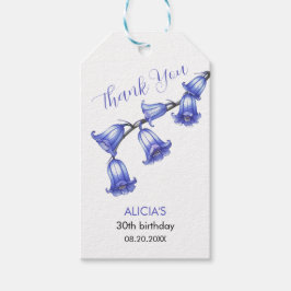Etiqueta Para Presente Flor de Sino Azul Chic, Desabou, Obrigado no Anive