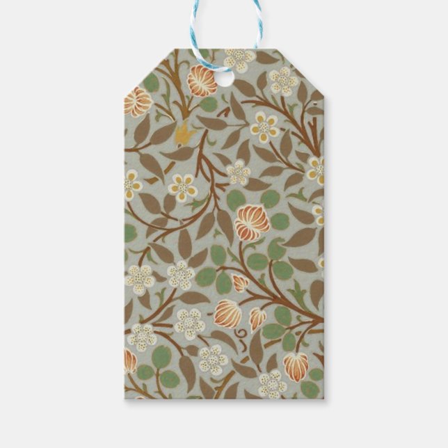 Etiqueta Para Presente Flor de trevo botânico William Morris (Frente)
