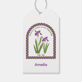 Etiqueta Para Presente Flor Personalizada do Mês de Nascimento de Feverei