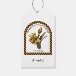 Etiqueta Para Presente Flor Personalizada do Mês de Nascimento de Março