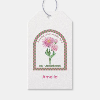 Etiqueta Para Presente Flor Personalizada do Mês de Nascimento de Novembr