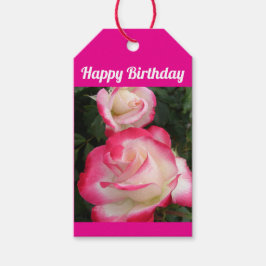 Etiqueta Para Presente Flor Red Rose Floral Feliz Aniversário Rosas
