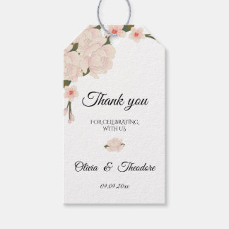 Etiqueta Para Presente Flor Rosa Rosa Esmagada Elegante