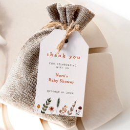 Etiqueta Para Presente Flor Selvagem Bonito Obrigado