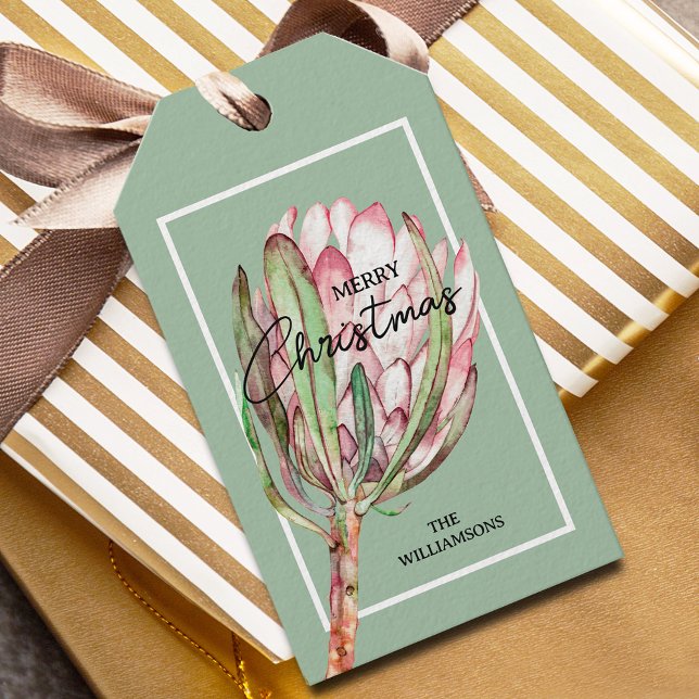 Etiqueta Para Presente Flor Tropical Feliz Natal  (Criador carregado)