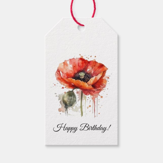 Etiqueta Para Presente Floração Carmesim, personalizado (Frente)