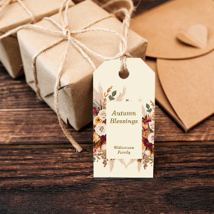 Etiqueta Para Presente Florais do outono personalizam
