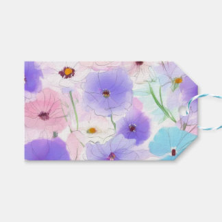 Etiqueta Para Presente Floral Aguarela Pastel 