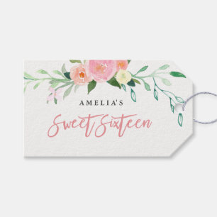 Etiqueta Para Presente Floral Botânico Aquarela Doce 16 Marcas