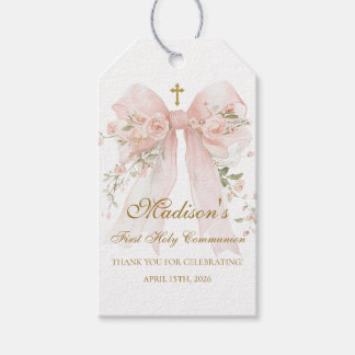 Etiqueta Para Presente Floral Bow First Holy Communion Favor Tag