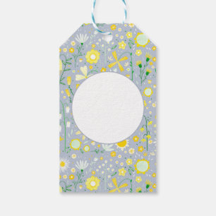 Etiqueta Para Presente Floral de flor selvagem azul bonito