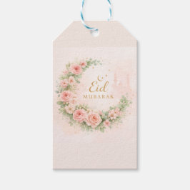 Etiqueta Para Presente Floral Eid Mubarak – Presente Islâmico Rosa Bege f