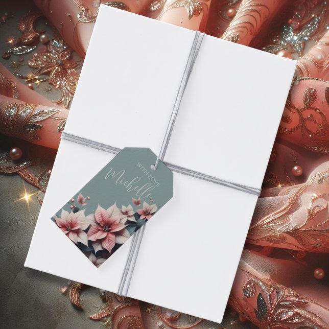 Etiqueta Para Presente Floral Elegante Personalizável (Criador carregado)