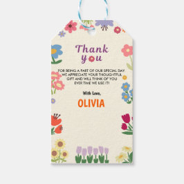 Etiqueta Para Presente Floral Fllower Girl Birthday 5 Obrigado