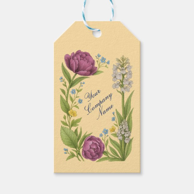 Etiqueta Para Presente Floral linda (Frente)