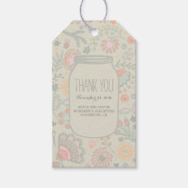 Etiqueta Para Presente Floral Mason Jar Rustic Wedding