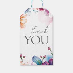 Etiqueta Para Presente Floral Obrigado Elegante Moderno Simples Moderno