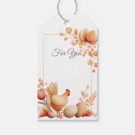 Etiqueta para Presente Floral Para Você com Ilustr