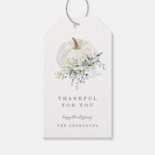Etiqueta Para Presente Floral Pumpkin Ação De Graças Obrigado