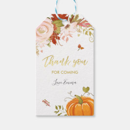 Etiqueta Para Presente Floral Pumpkin Favor Tag outono outono Obrigado