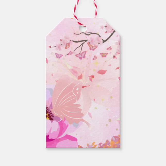 Etiqueta Para Presente floral rosa (Frente)