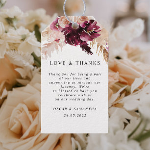 Etiqueta Para Presente Floral Rosa Blush Moderno Brilhante