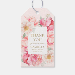 Etiqueta Para Presente Floral Rosa Obrigado Chá de panela
