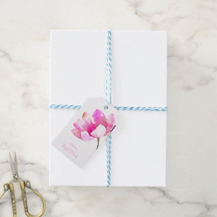 Etiqueta Para Presente Floral Rosa Personalizado