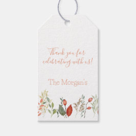 Etiqueta Para Presente Floral Russo de Aquarela Elegante