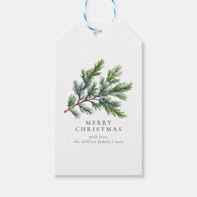 Etiqueta Para Presente Floral Simples de Mola de Natal (Frente)