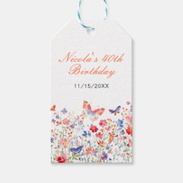 Etiqueta Para Presente Floral Summer Butterfly Birthday