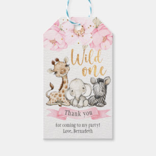 Etiqueta Para Presente Floral Wild One Safari primeiro aniversario