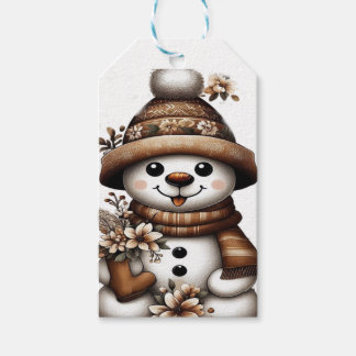 Etiqueta Para Presente Floral Winter Wonderland Snowman