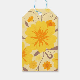 Etiqueta Para Presente Flores Amarelas Florais Retro-Sunshine-