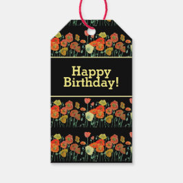 Etiqueta Para Presente Flores Amarelas Vermelhas Flores-Papagaios Papagai