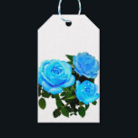 Etiqueta Para Presente Flores azuis rosa<br><div class="desc">Os convites para casamento de rosas brancas rosas,  românticas,  perfeitos para qualquer hora durante o ano! - a cor de fundo é personalizável!</div>