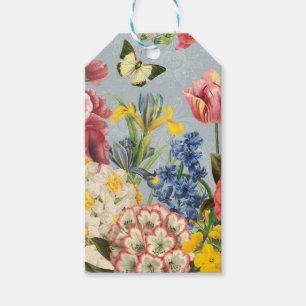 Etiqueta Para Presente flores botânicas múltiplas modernas