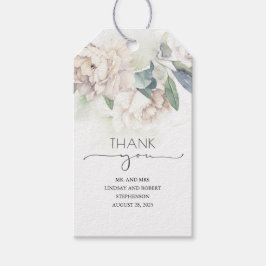 Etiqueta Para Presente Flores Brancas Legais Obrigado