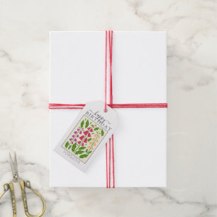 Etiqueta Para Presente Flores Brilhantes de Foxglove FELIZES ANIVERSÁRIO