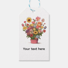 Etiqueta Para Presente Flores, buquê, vaso de flores