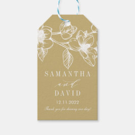 Etiqueta Para Presente Flores Chic Magnolia | Casamento Dourado
